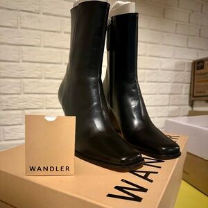 Wandler | Gaia Boot in Black Lambskin Leather, size 39IT